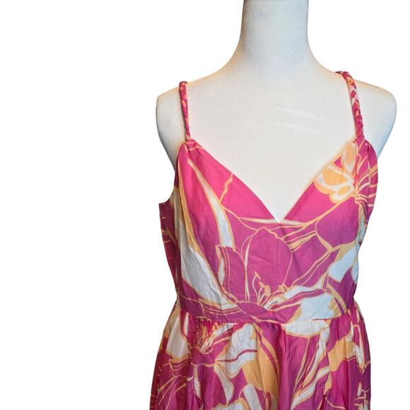 Milly Stencil Floral Print Britney Dress Pink Multi Sleeveless Summer NWT Size 8 - Picture 4 of 11